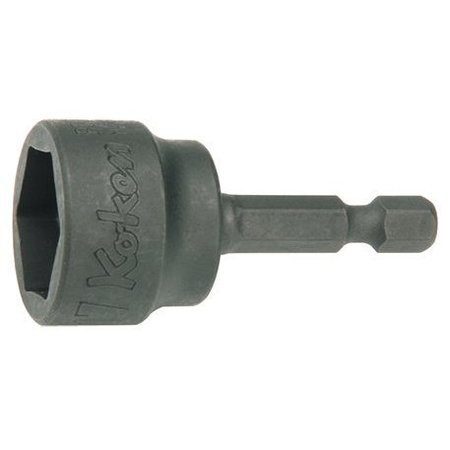 KO-KEN Anchor Bolt Socket 19mm 6 Point 60mm Plastic Stopper 1/4 Hex Drive BD016JE-19